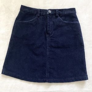 Brandy Melville Navy Juliette Corduroy Mini Skirt